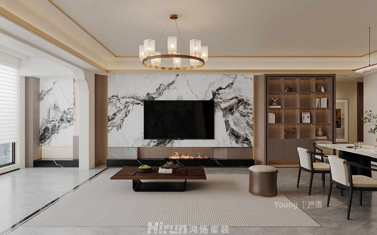 時(shí)代·建發(fā)和著（精裝房改造）182㎡復(fù)合寫(xiě)意大平層 裝修案例效果圖-4