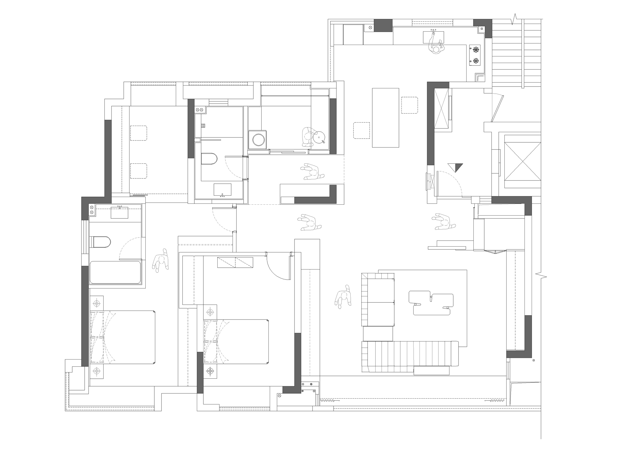 華潤翡翠府170㎡雅致現(xiàn)代三居室 裝修案例實景圖-2
