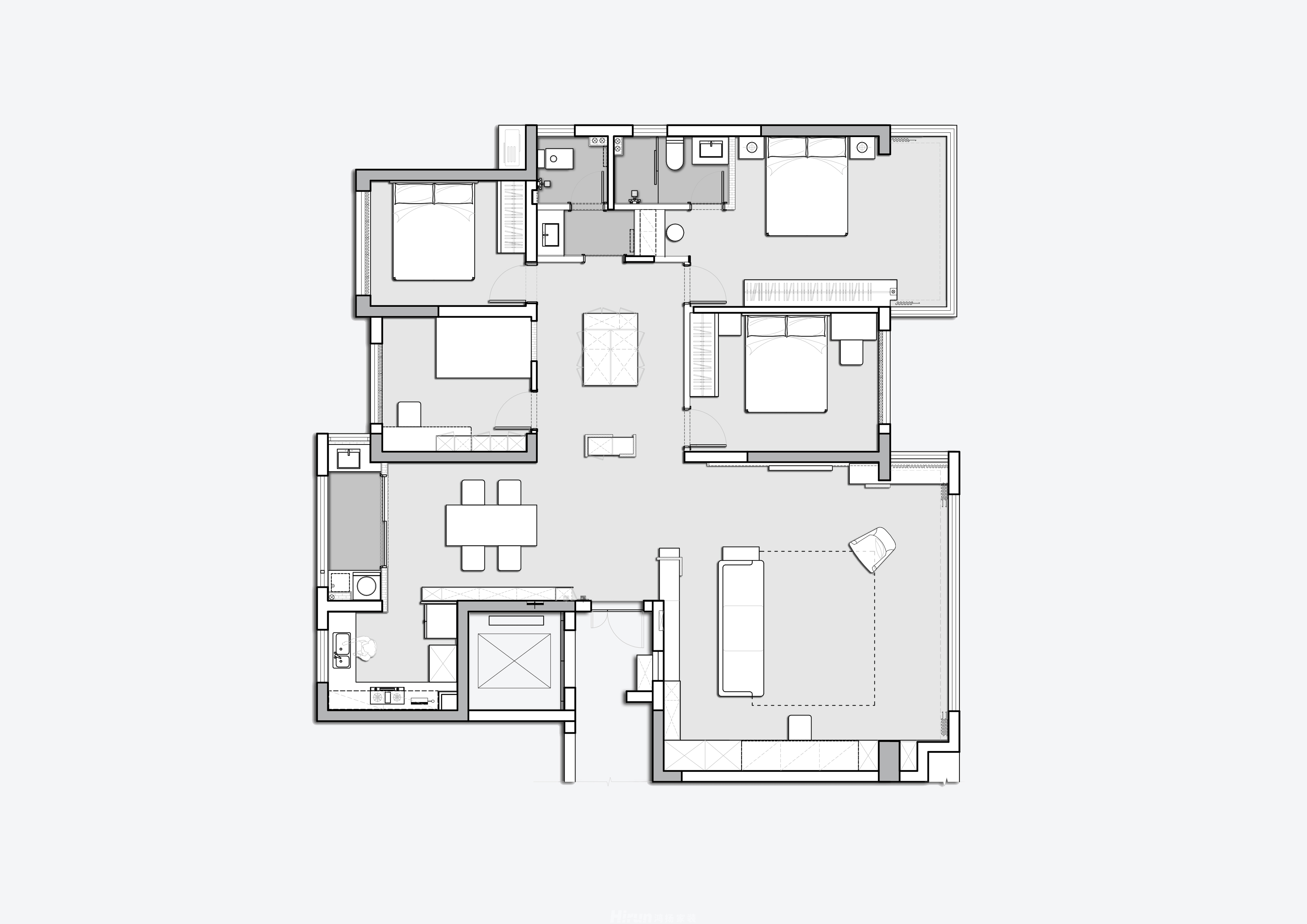 中天棲息里180㎡北歐之光大平層 裝修案例實景圖-13