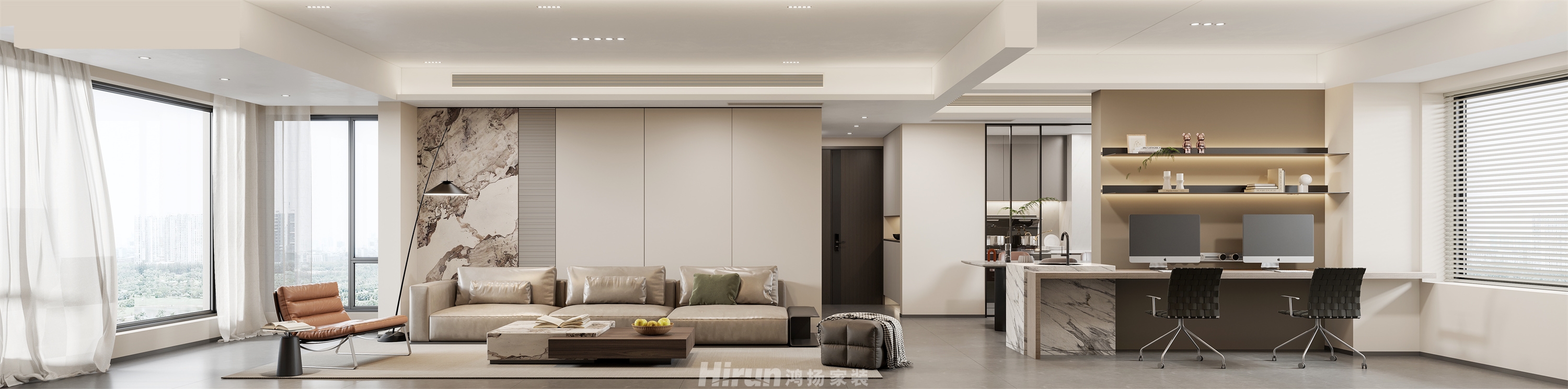 鑫遠·翡麗郡135㎡北歐之光三居室 裝修案例效果圖-2