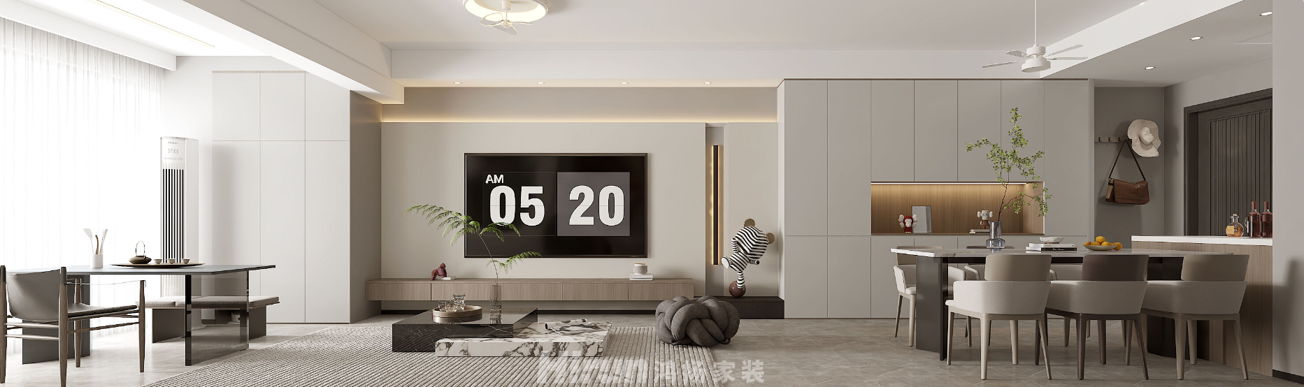 岳麓青城107㎡雅致現(xiàn)代三居室 裝修案例效果圖-1