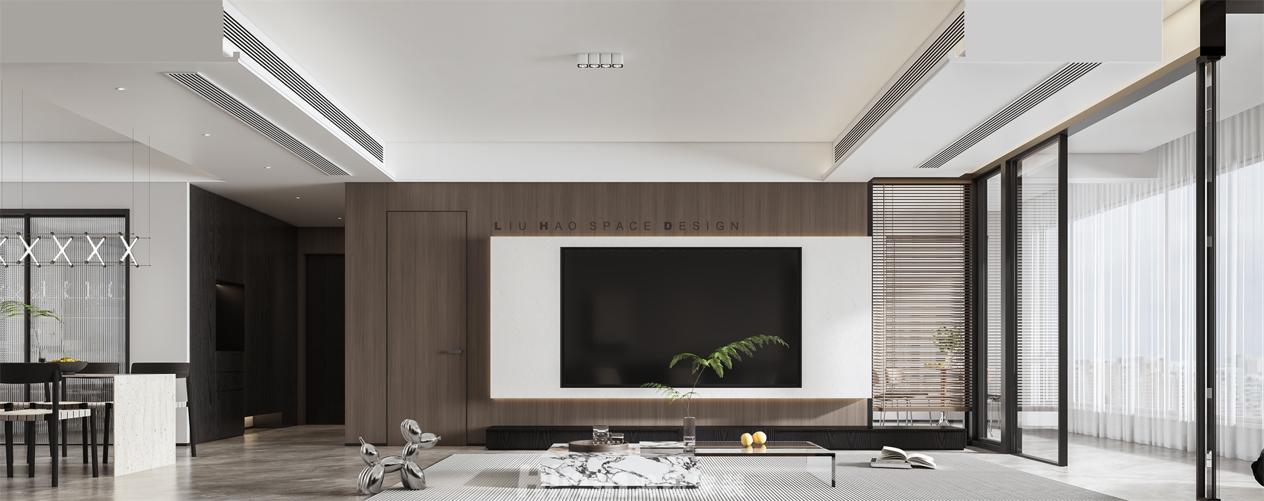 越秀湘江星匯城205㎡雅致現代大平層 裝修案例效果圖-1