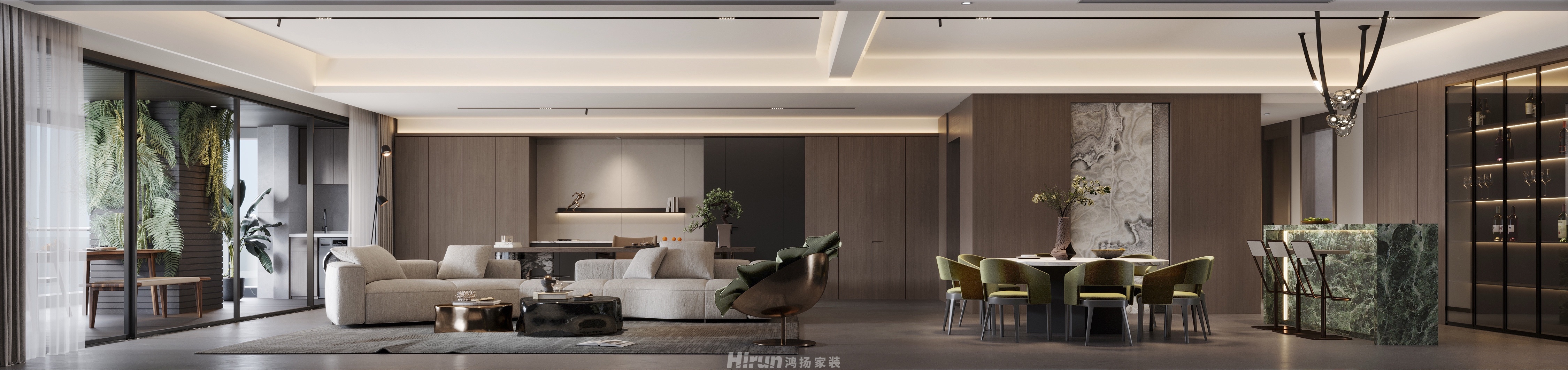 匯景甲叁號院270㎡雅致現(xiàn)代大平層 裝修案例效果圖-15