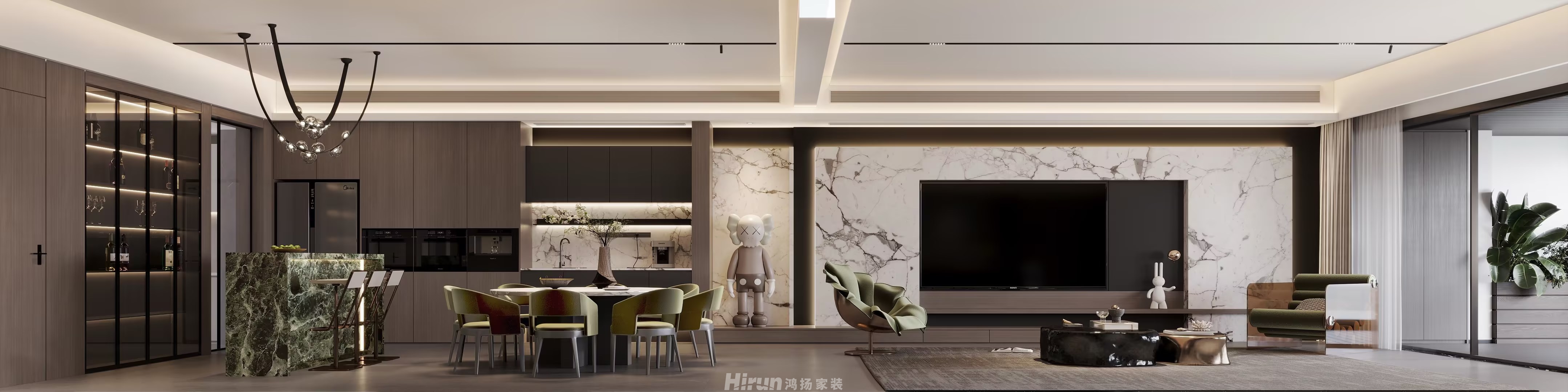 匯景甲叁號院270㎡雅致現(xiàn)代大平層 裝修案例效果圖-16