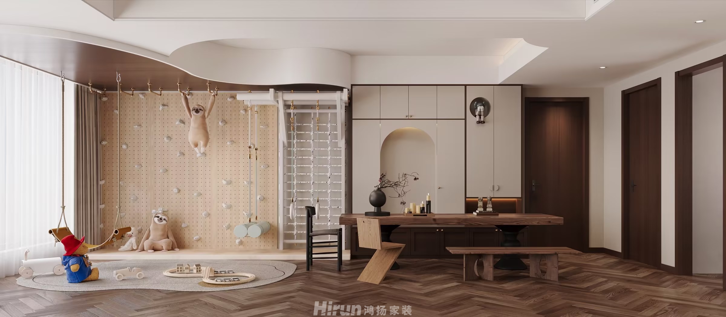 善建人家160㎡復古風潮四居室 裝修案例效果圖-1