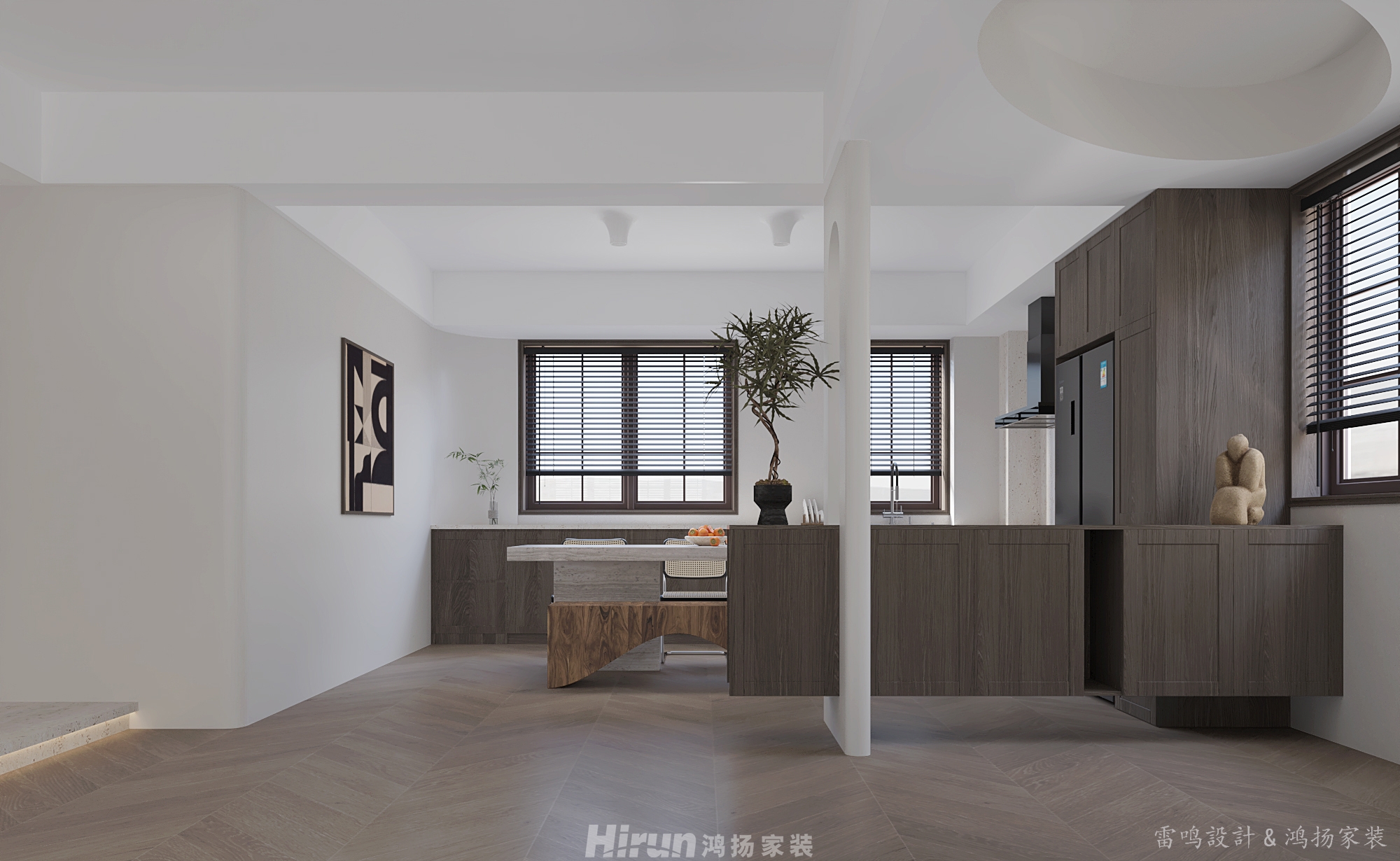 “隱室”120㎡極簡詫寂三居室 裝修案例效果圖-2