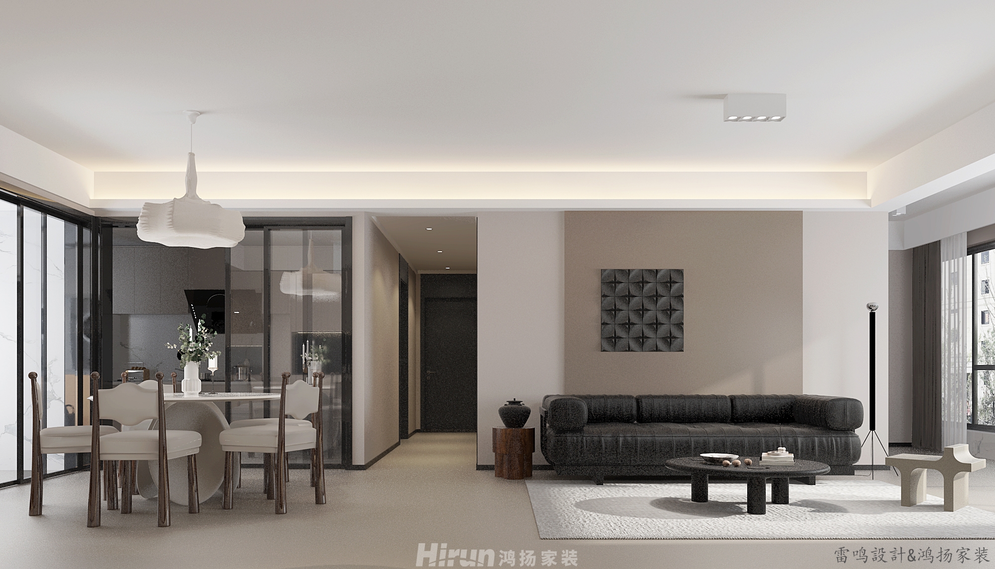 旭輝國際新城130㎡雅致現代三居室 裝修案例效果圖-2