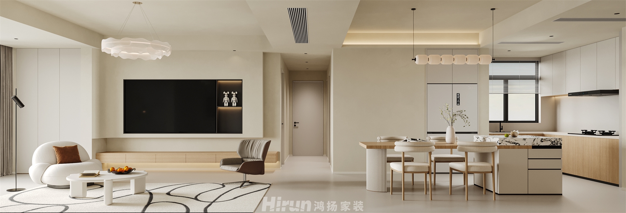 蓉國(guó)新賦120㎡雅致現(xiàn)代三居室 裝修案例效果圖-1