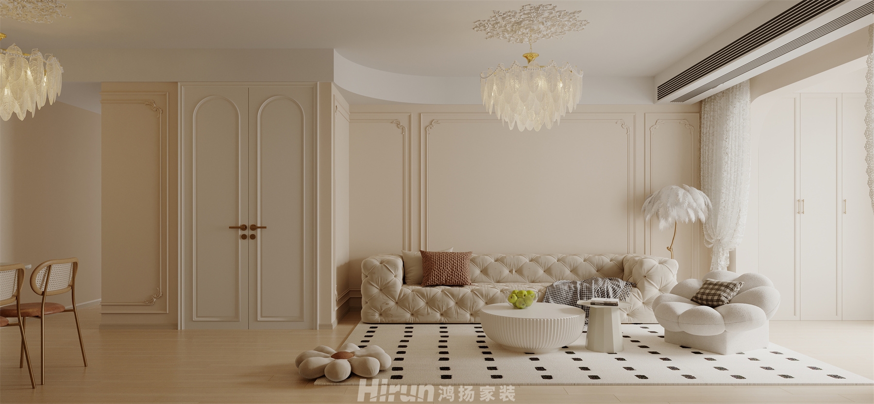 華銀天際126㎡優雅繽紛三居室 裝修案例效果圖-2