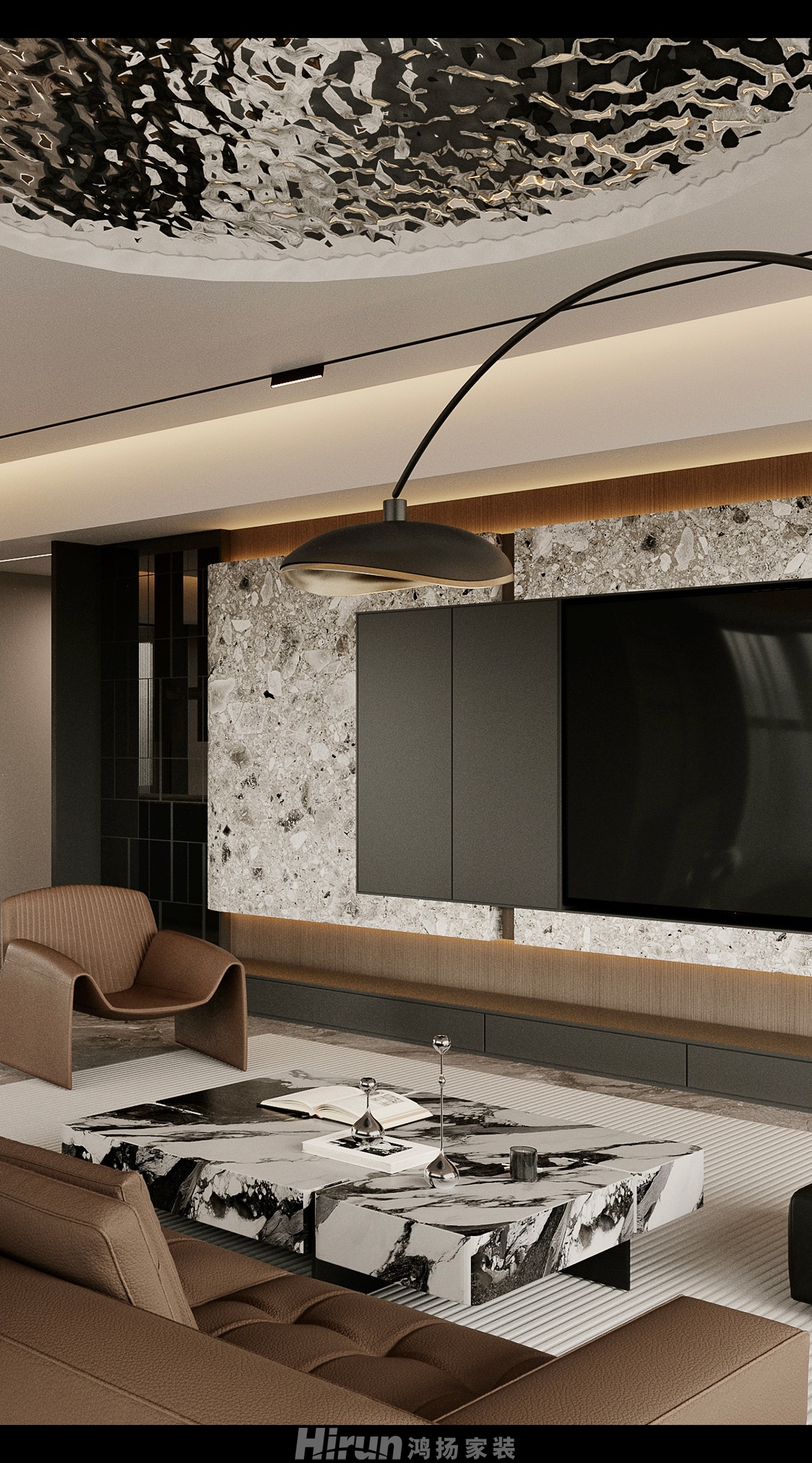 夢想鳳棲臺235㎡新裝飾主義四居室 裝修案例效果圖-12