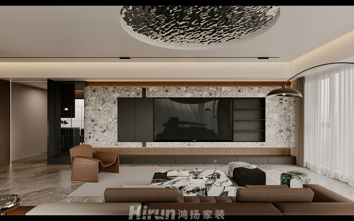 夢想鳳棲臺235㎡新裝飾主義四居室 裝修案例效果圖-4