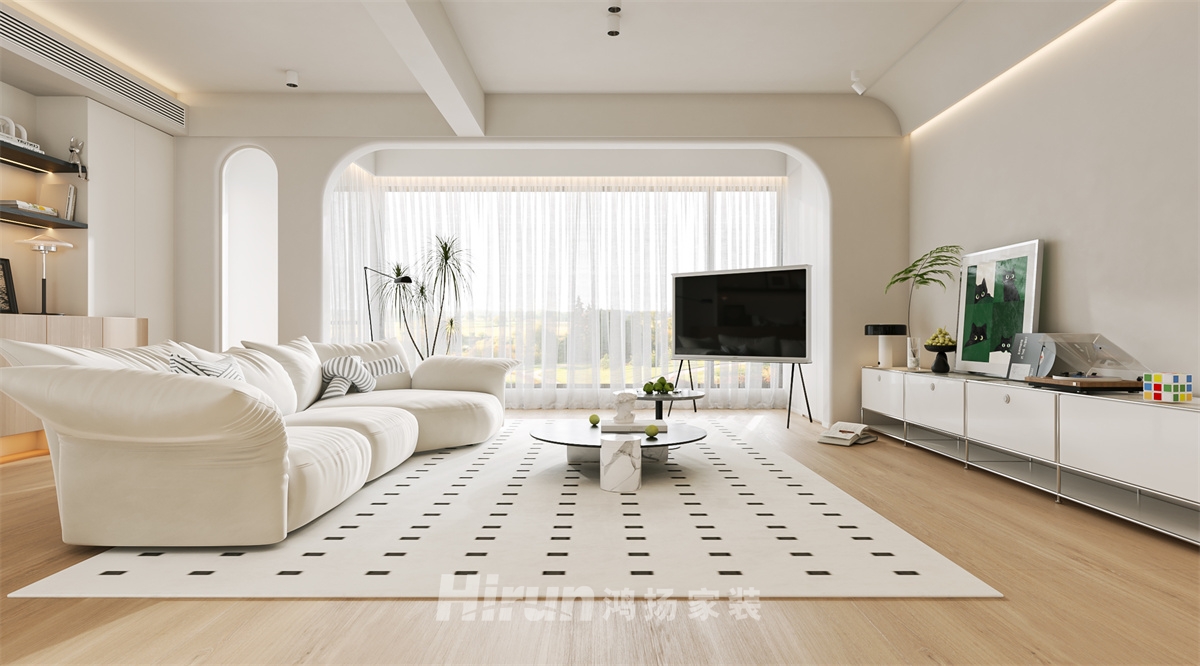 遠(yuǎn)洋天鉑136㎡北歐之光四居室 裝修案例效果圖-3