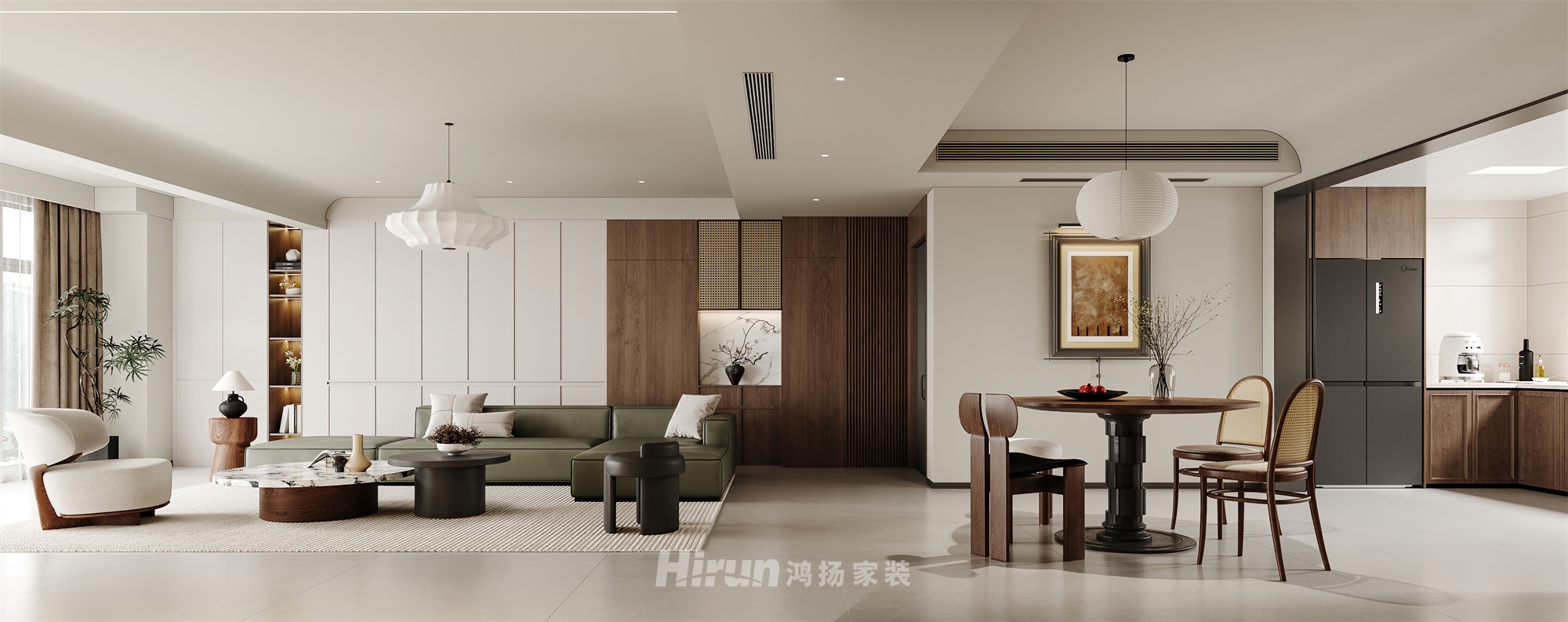 建發央著210㎡復古風潮大平層 裝修案例效果圖-1