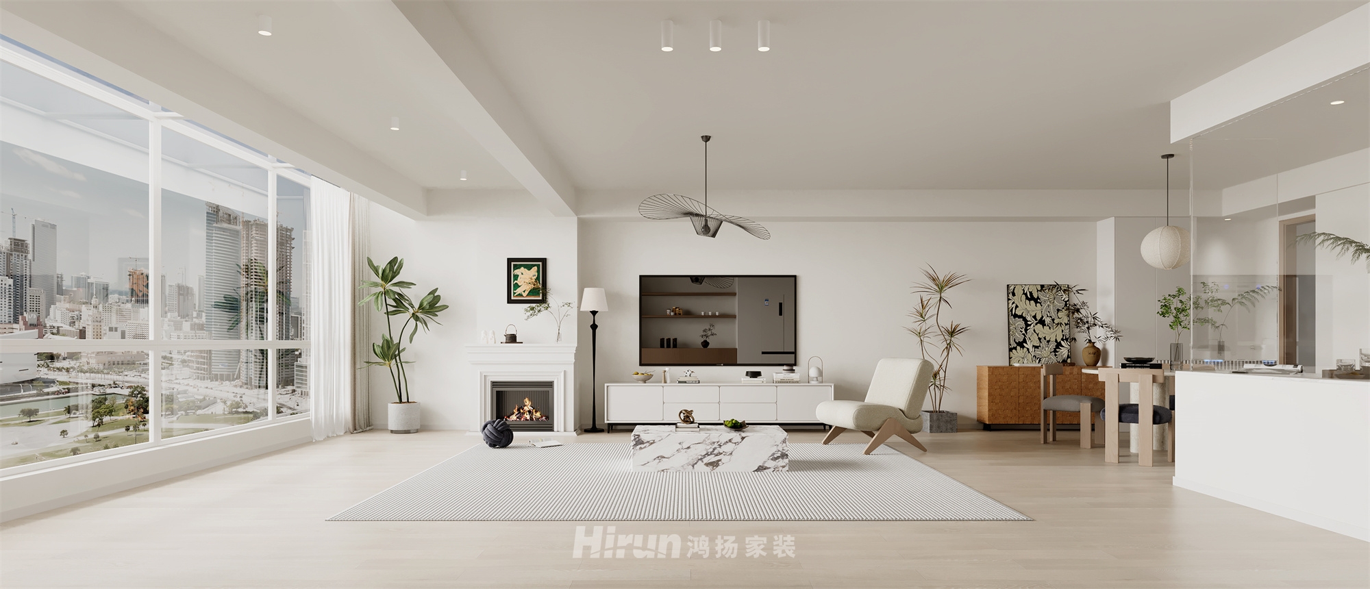 建發(fā)央著140㎡北歐之光四居室 裝修案例效果圖-2