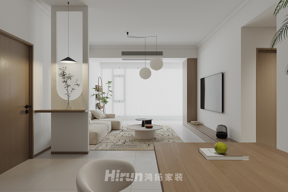 兆基璟宸府108㎡雅致現代三居室 裝修案例效果圖-2