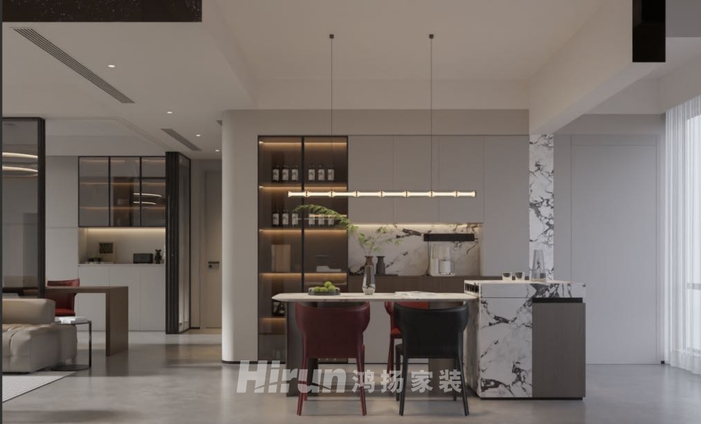 湘江天地160㎡雅致現代四居室 裝修案例效果圖-1