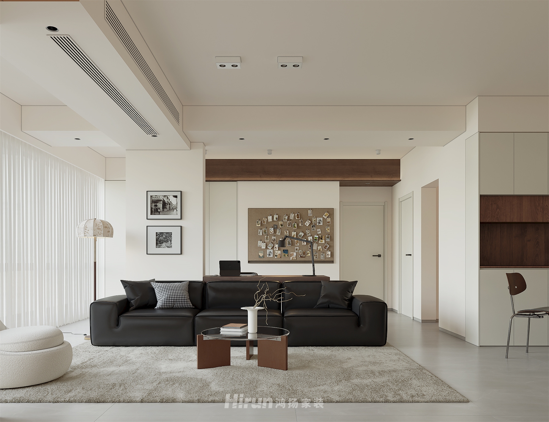 瀟湘首座93㎡復古風潮三居室 裝修案例效果圖-4