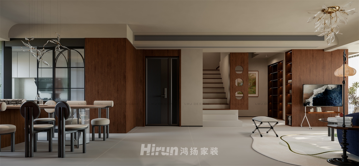 中交中央公園386㎡復古風潮疊墅 裝修案例效果圖-11