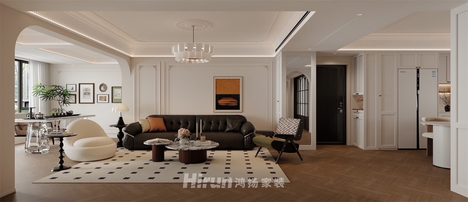 中航城160㎡復古風潮四居室 裝修案例效果圖-7