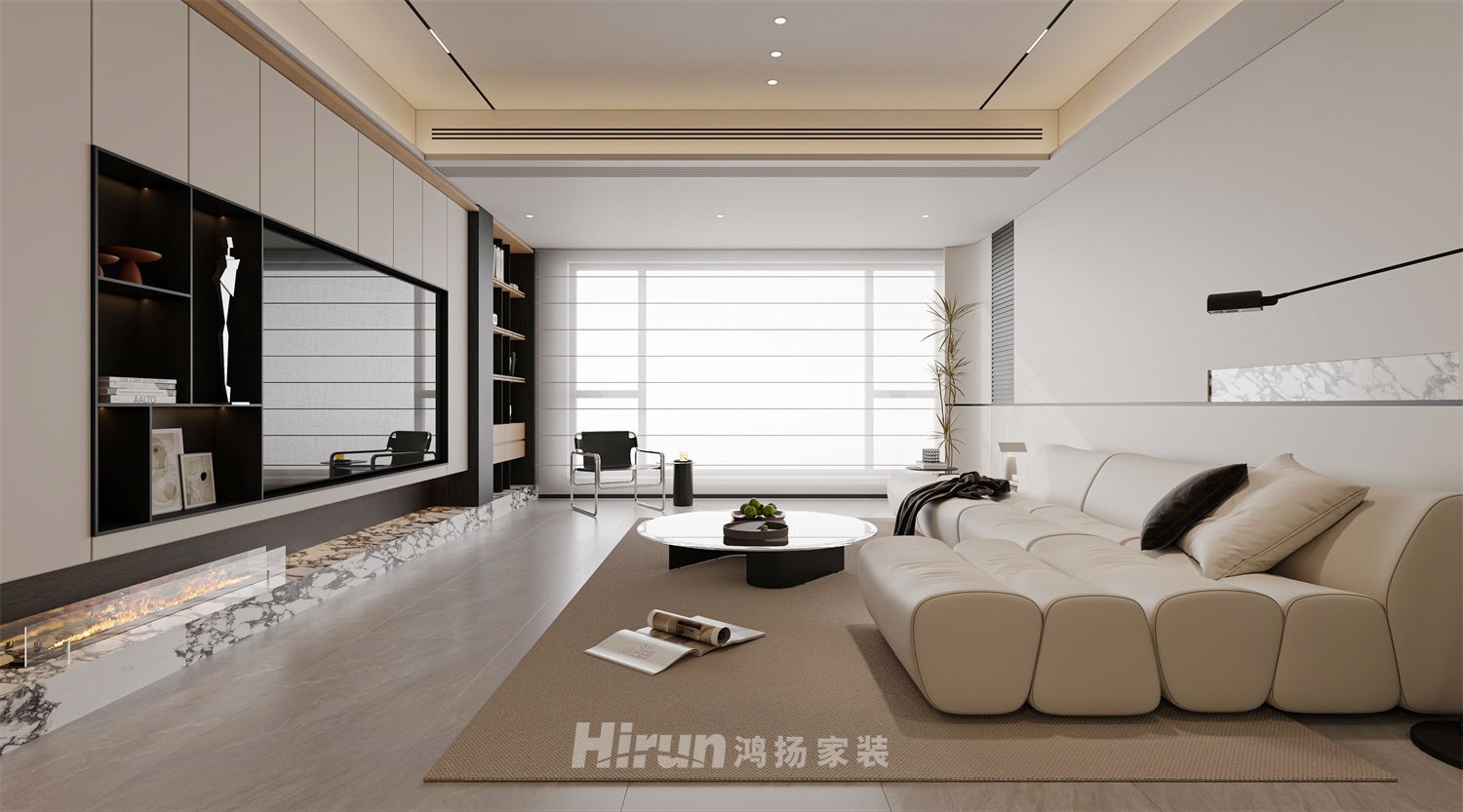 龍湖天璞140㎡雅致現(xiàn)代四居室 裝修案例效果圖-2