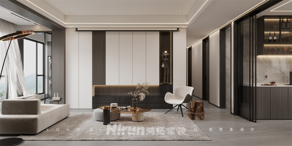 明昇壹城140㎡新裝飾主義四居室 裝修案例效果圖-1