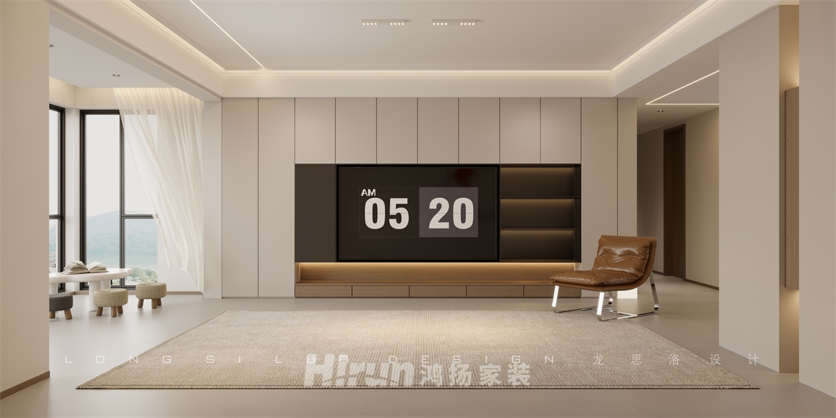 博林云棲200㎡雅致現代大平層 裝修案例效果圖-2