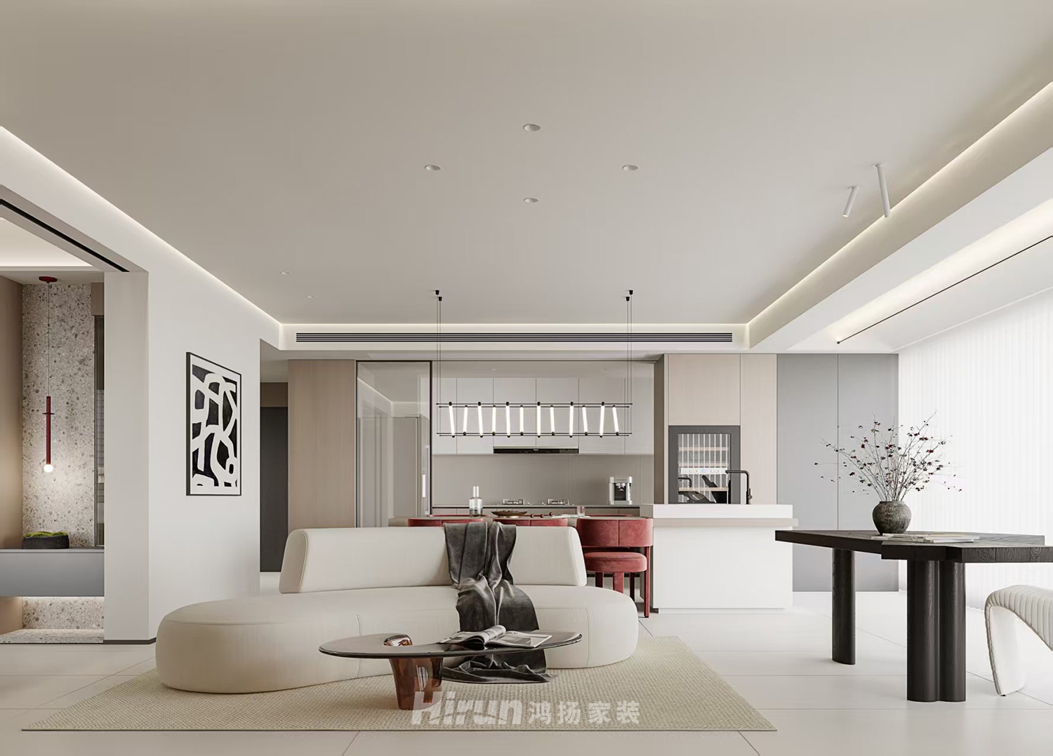 陽光城愉景苑150㎡雅致現(xiàn)代四居室 裝修案例效果圖-11