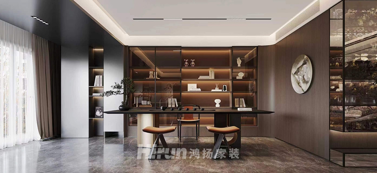 中建鈺山湖180㎡新裝飾主義大平層 裝修案例效果圖-3