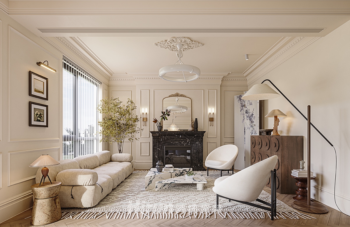 卓越千山里220㎡復(fù)古風(fēng)潮復(fù)式 裝修案例效果圖-2