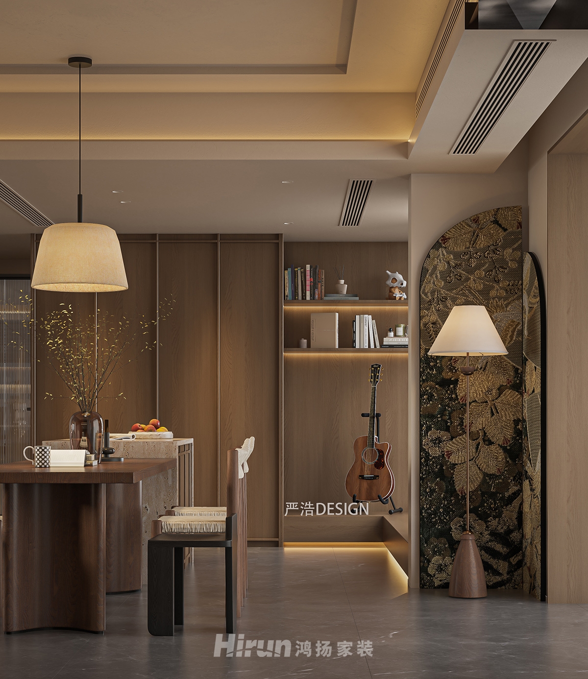 時代汀蘭190㎡意境東方四居室 裝修案例效果圖-7