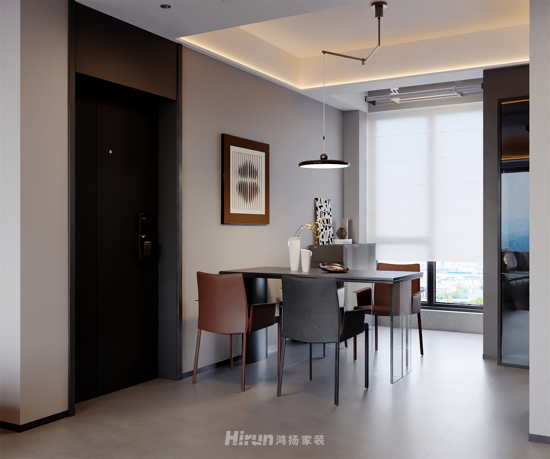 綠地香樹花城130㎡雅致現(xiàn)代四居室 裝修案例效果圖-3