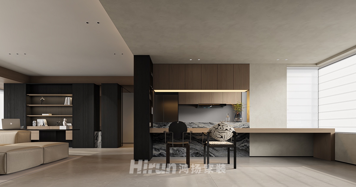 萬境松雅160㎡雅致現(xiàn)代四居室 裝修案例效果圖-1