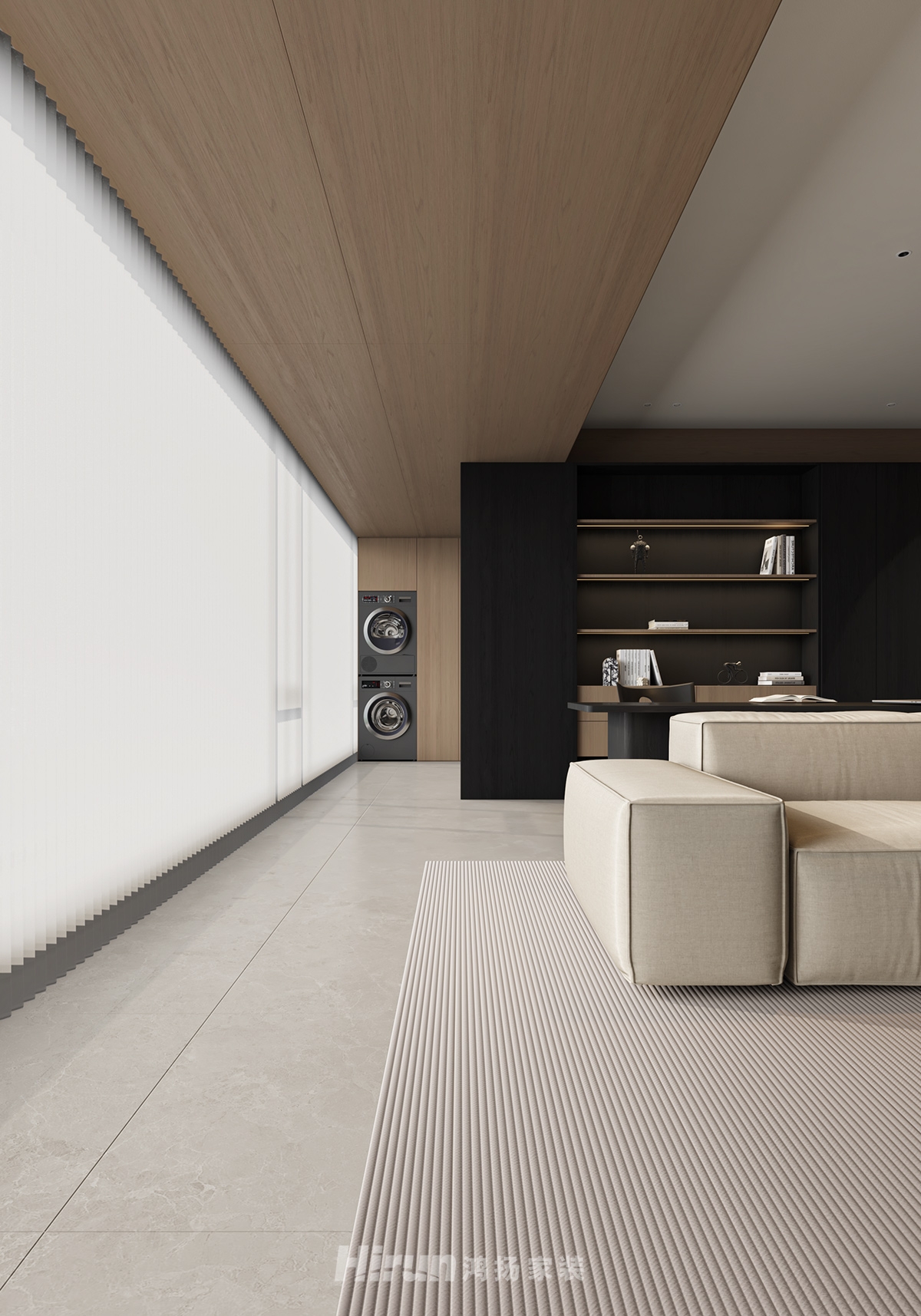 萬境松雅160㎡雅致現(xiàn)代四居室 裝修案例效果圖-11