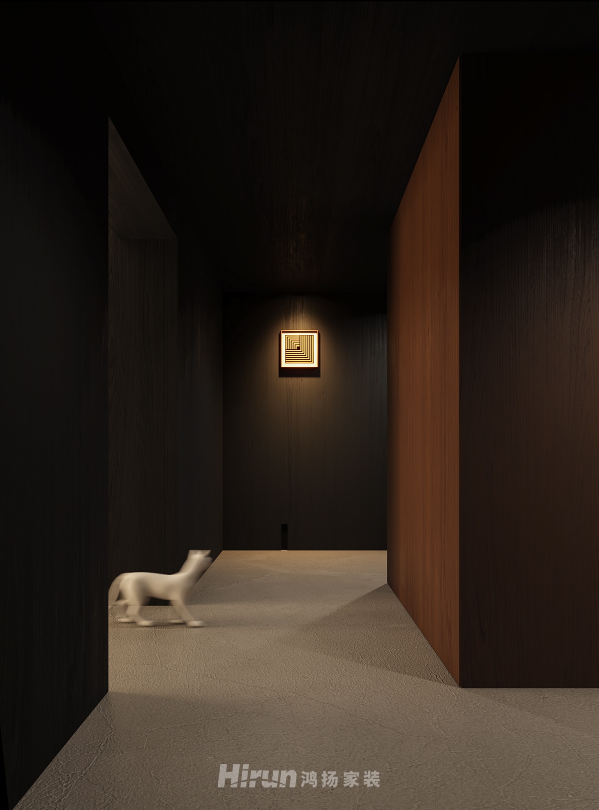 御湖印195㎡復(fù)古風(fēng)潮四居室 裝修案例效果圖-3