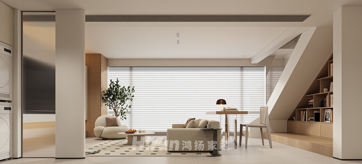 中建鈺和城150㎡北歐之光復(fù)式 裝修案例效果圖-2