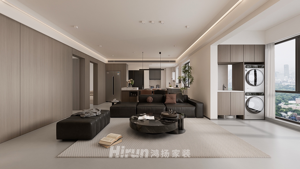 輝煌國際城140㎡雅致現代四居室 裝修案例效果圖-1