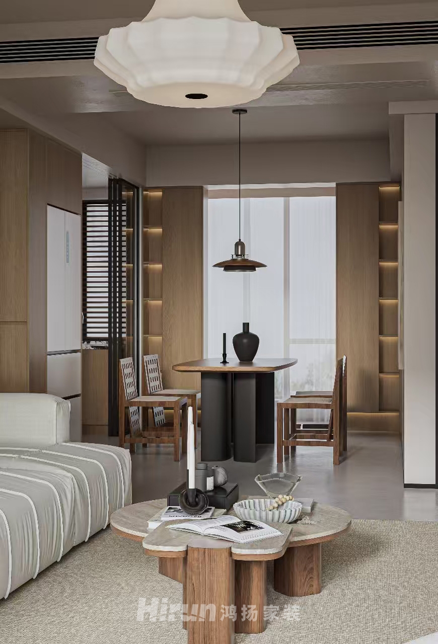 明昇壹城130㎡雅致現(xiàn)代三居室 裝修案例效果圖-1