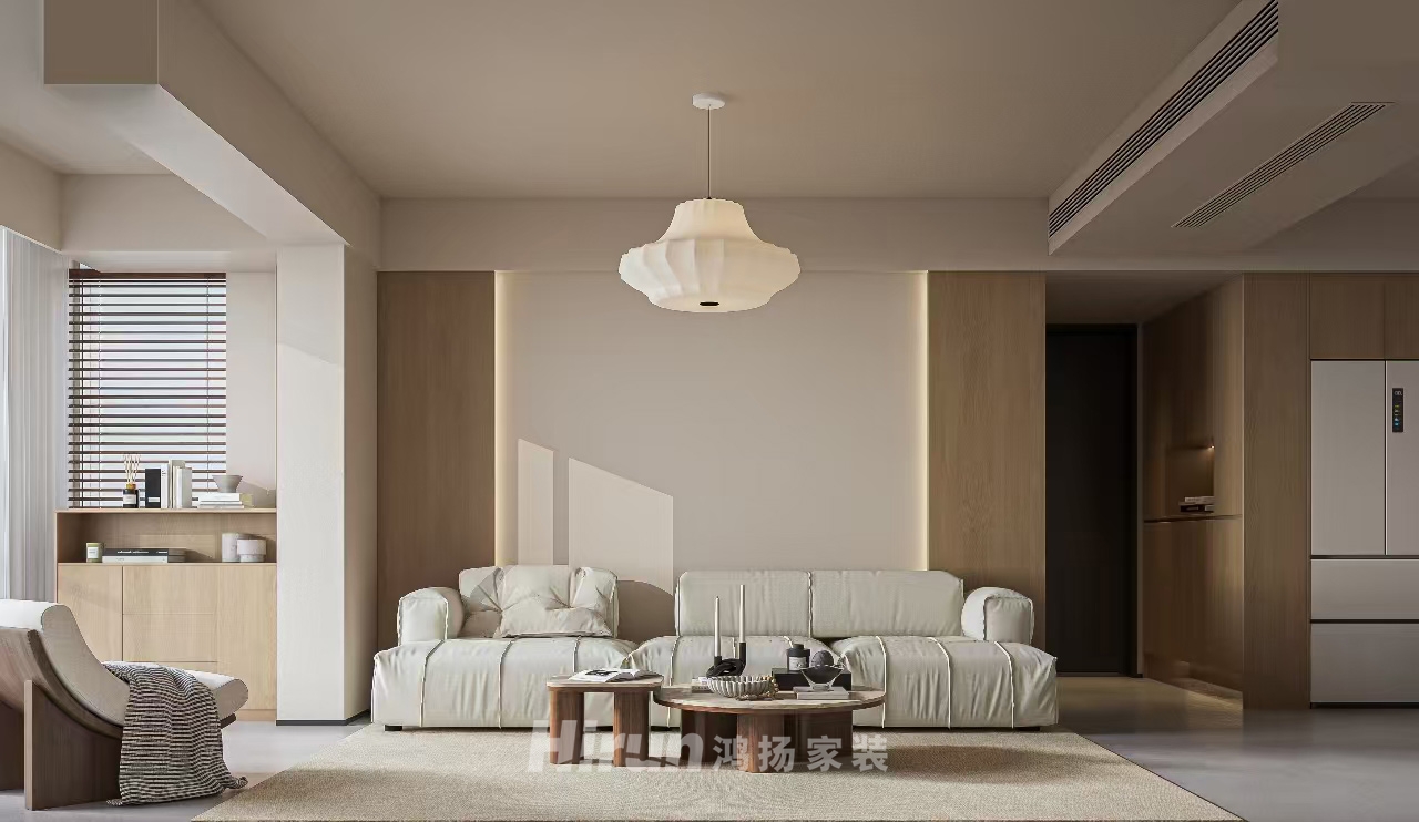 明昇壹城130㎡雅致現(xiàn)代三居室 裝修案例效果圖-2