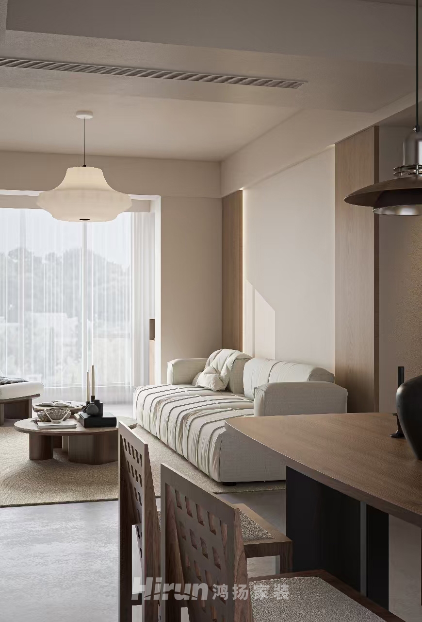 明昇壹城130㎡雅致現(xiàn)代三居室 裝修案例效果圖-3