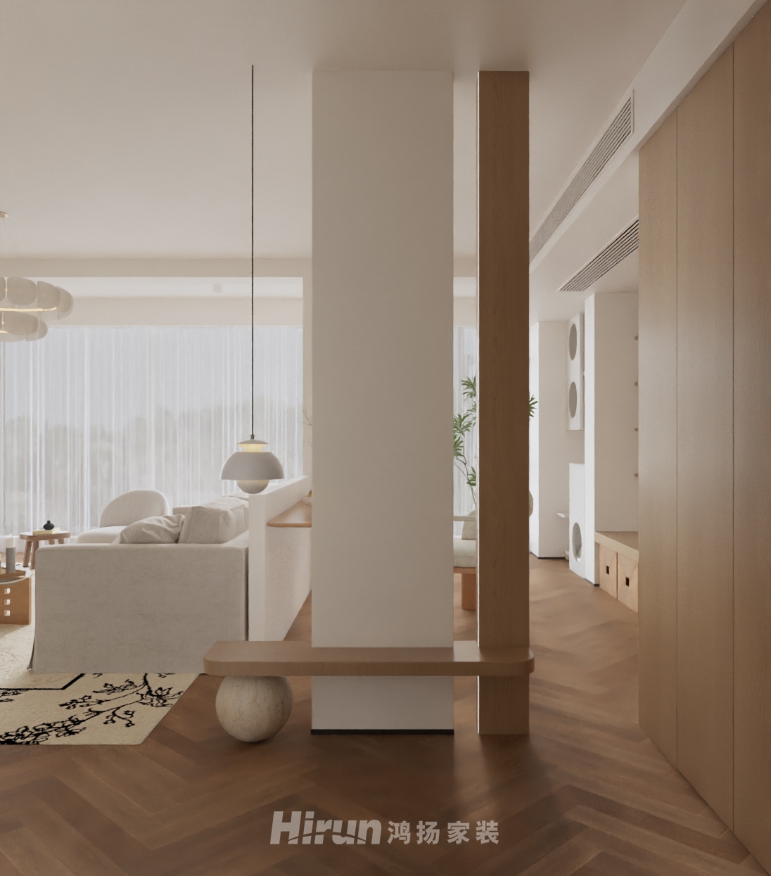 五礦萬境松雅134㎡北歐之光三居室 裝修案例效果圖-1