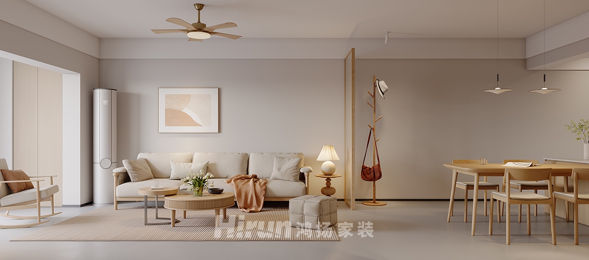 山與墅90㎡北歐之光三居室 裝修案例效果圖-3