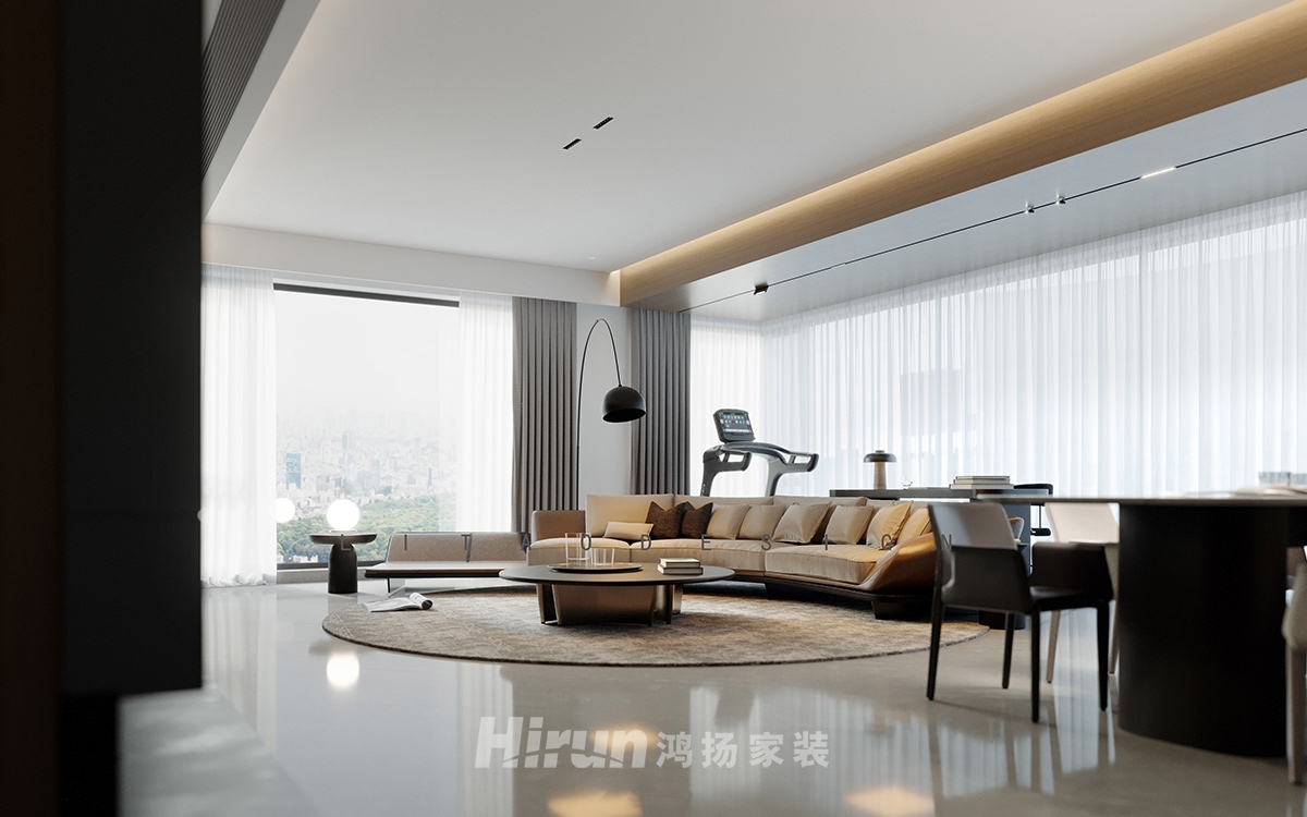 萬科松湖天地189㎡雅致現(xiàn)代四居室 裝修案例效果圖-2