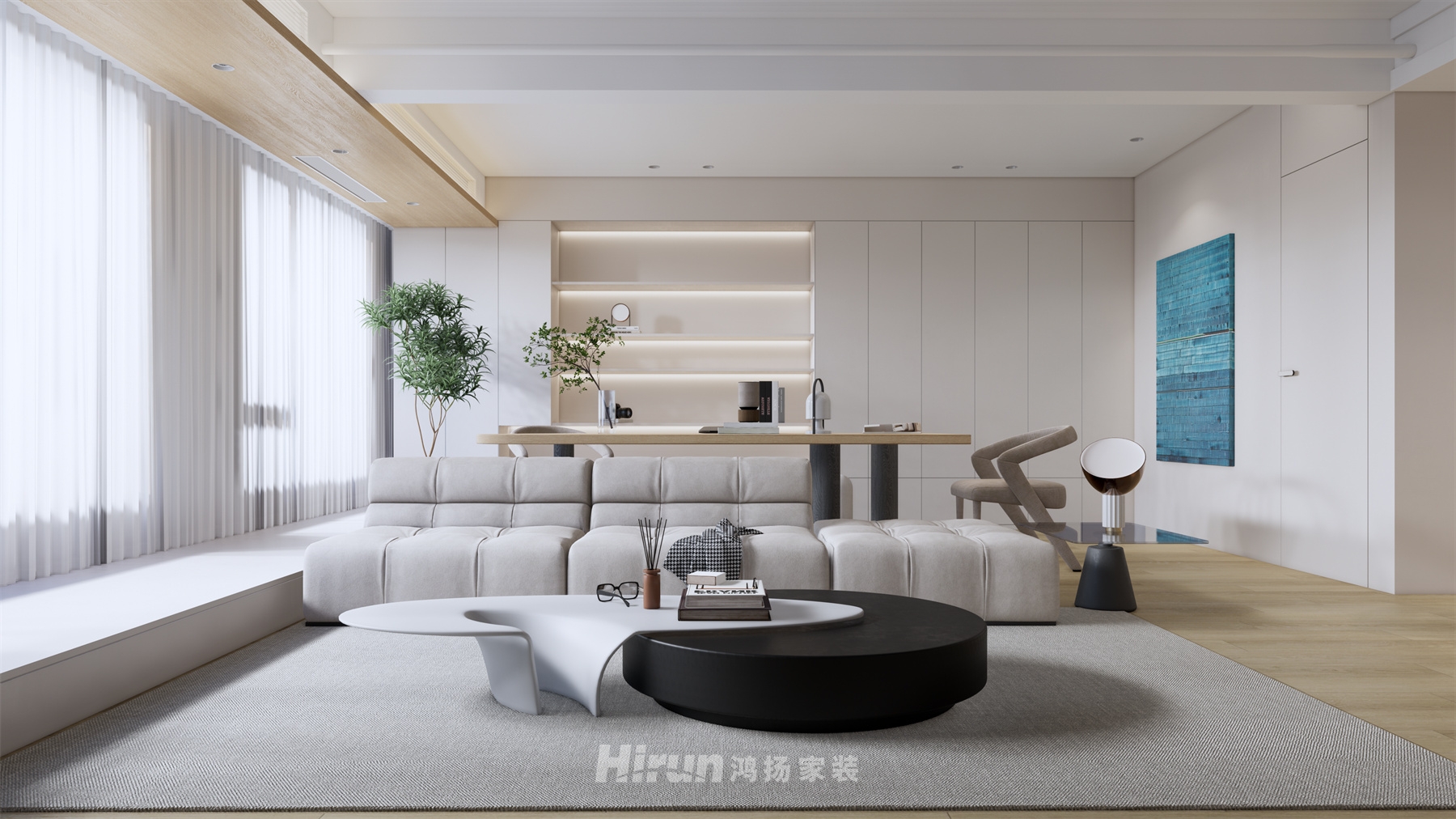 建發央著100㎡北歐之光三居室 裝修案例效果圖-9