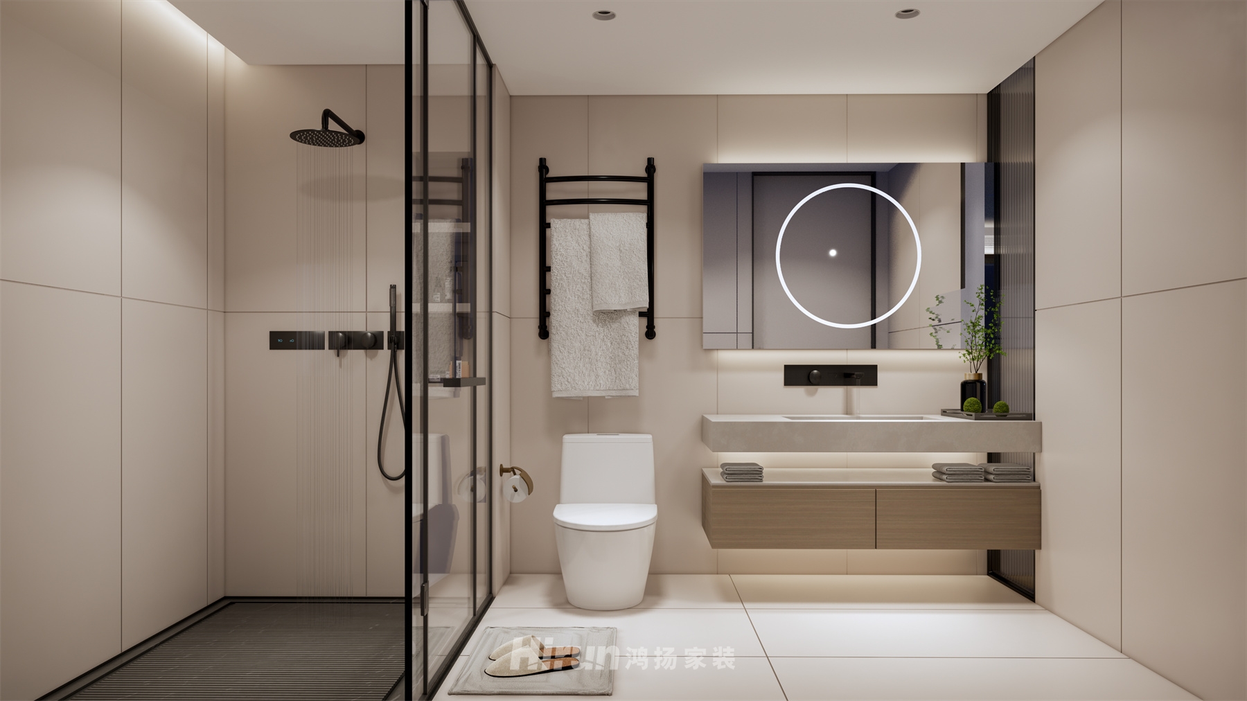 建發央著100㎡北歐之光三居室 裝修案例效果圖-7