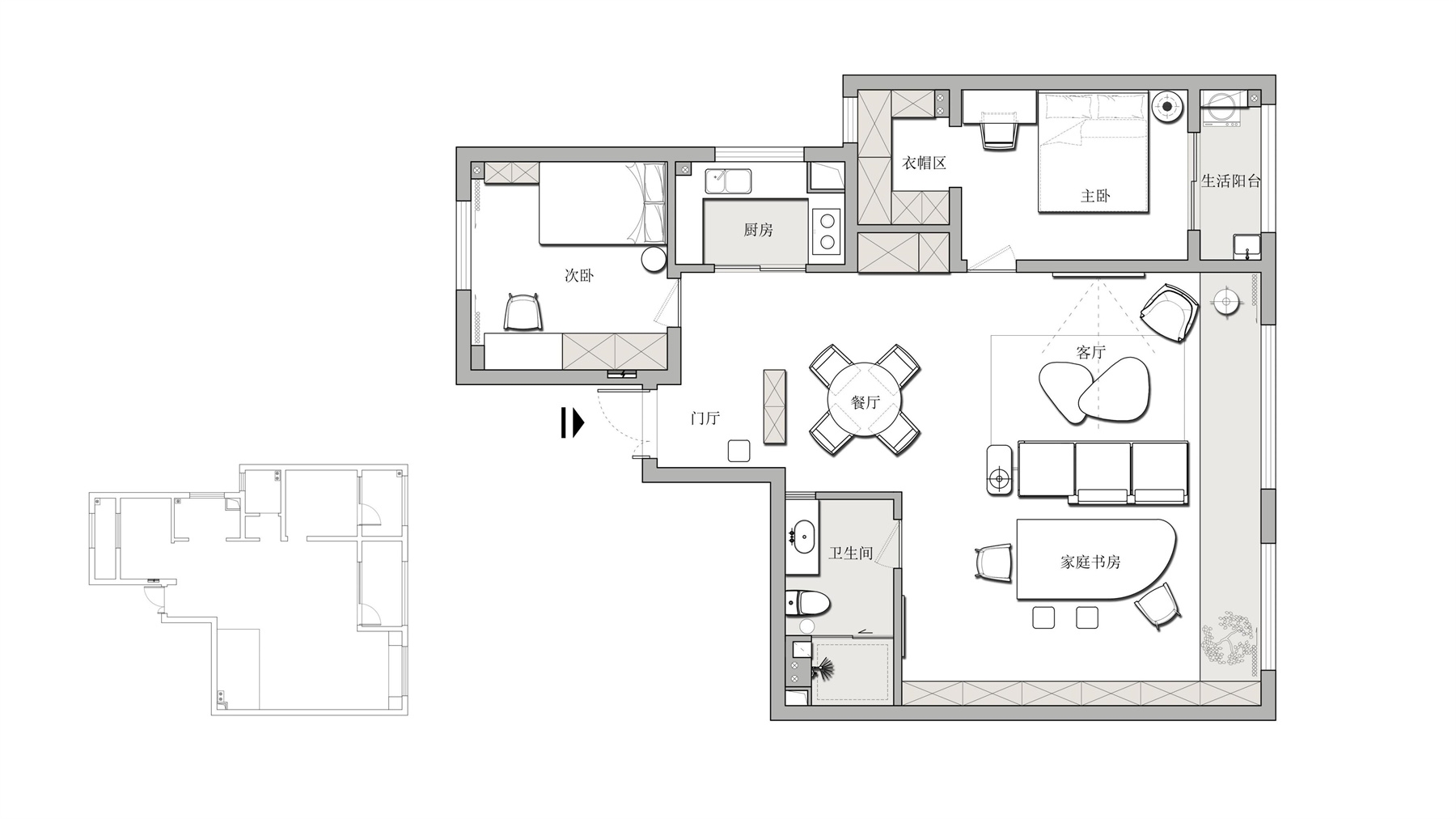 建發央著100㎡北歐之光三居室 裝修案例效果圖-5