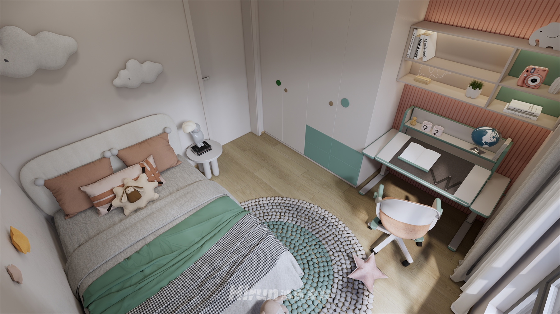 建發央著100㎡北歐之光三居室 裝修案例效果圖-11