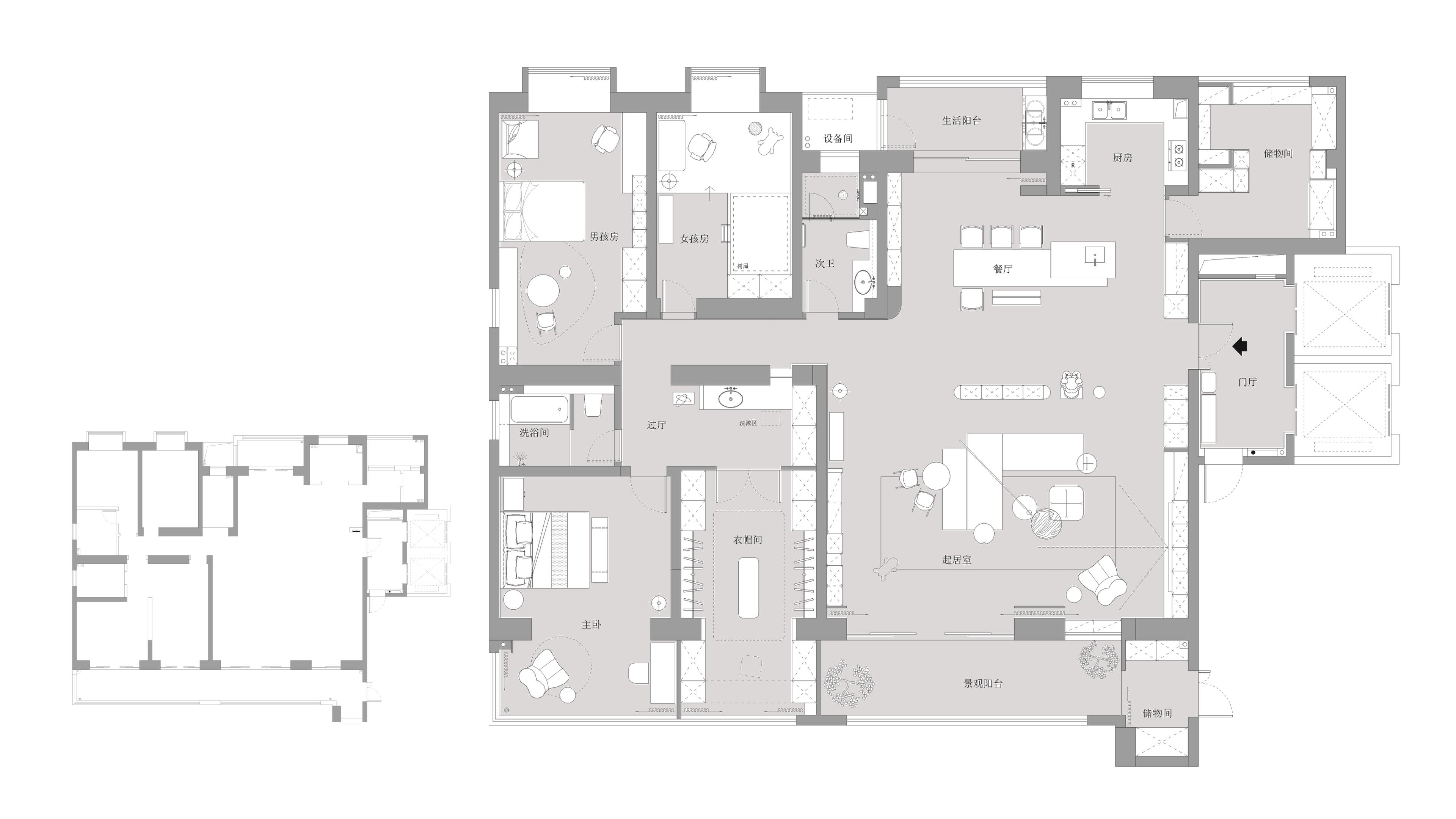 江山壹號280㎡北歐之光大平層 裝修案例效果圖-25