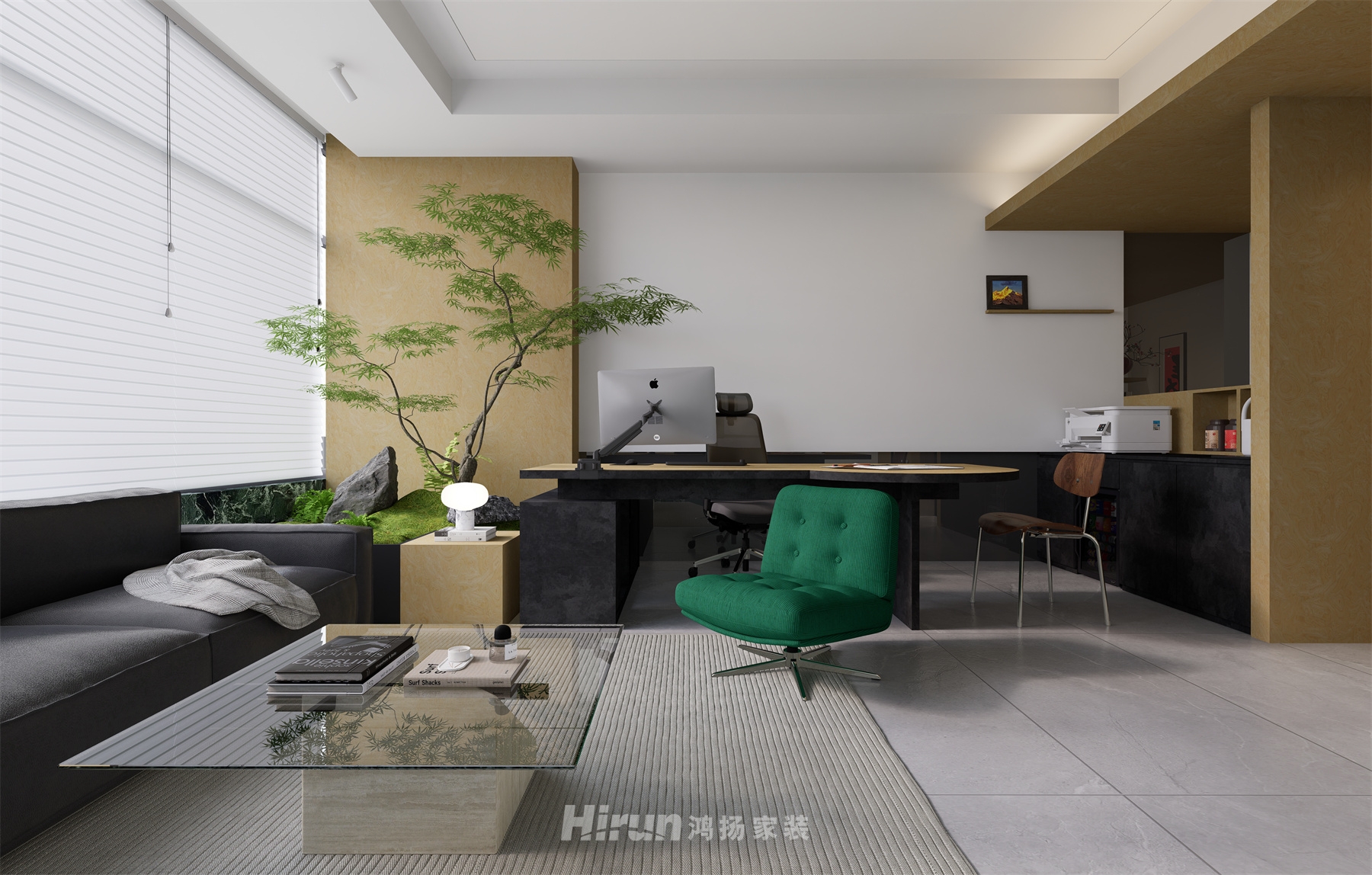 工作室30㎡北歐之光寫字樓 裝修案例效果圖-7