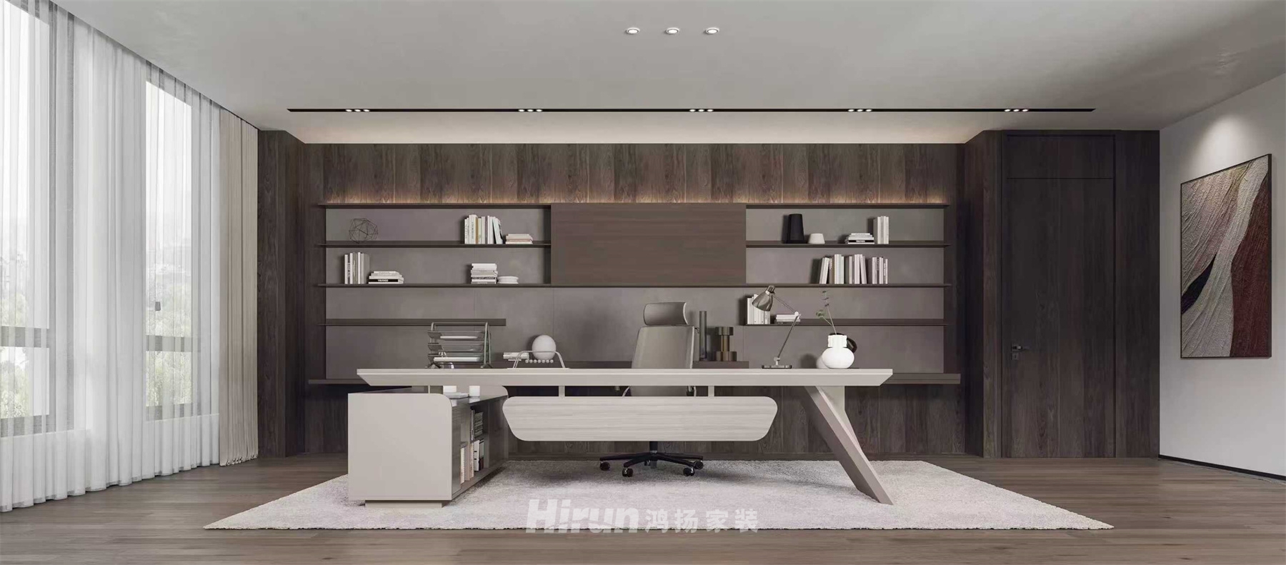 長沙總部基地1200㎡新裝飾主義別墅 裝修案例效果圖-1