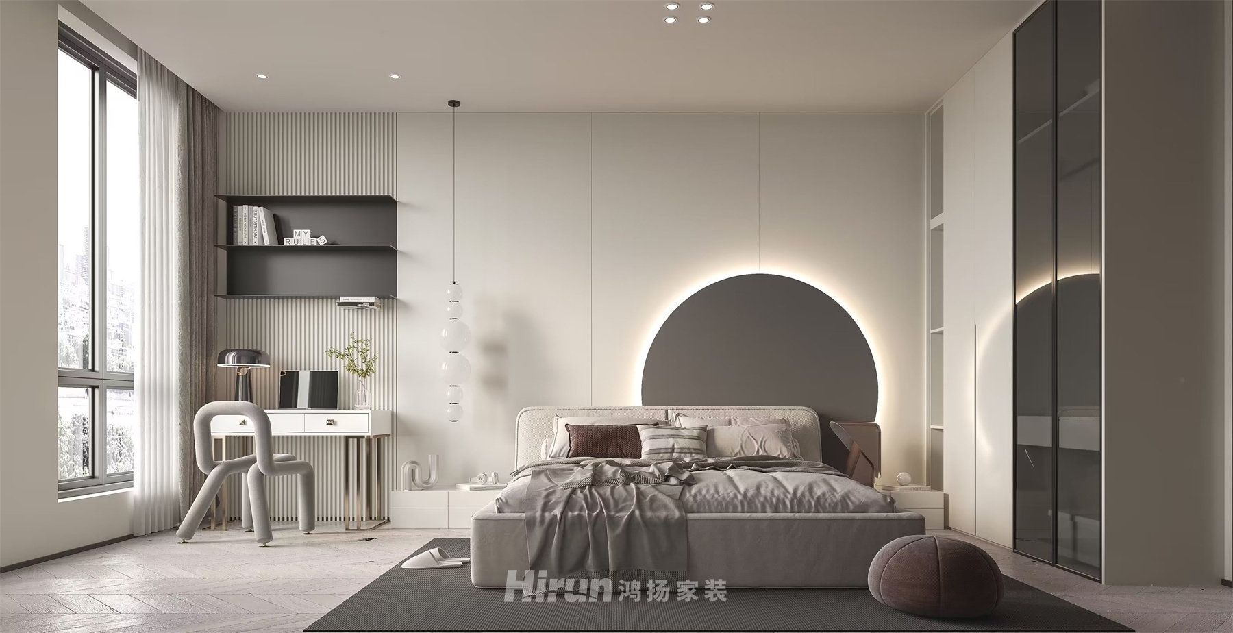 長沙總部基地1200㎡新裝飾主義別墅 裝修案例效果圖-5